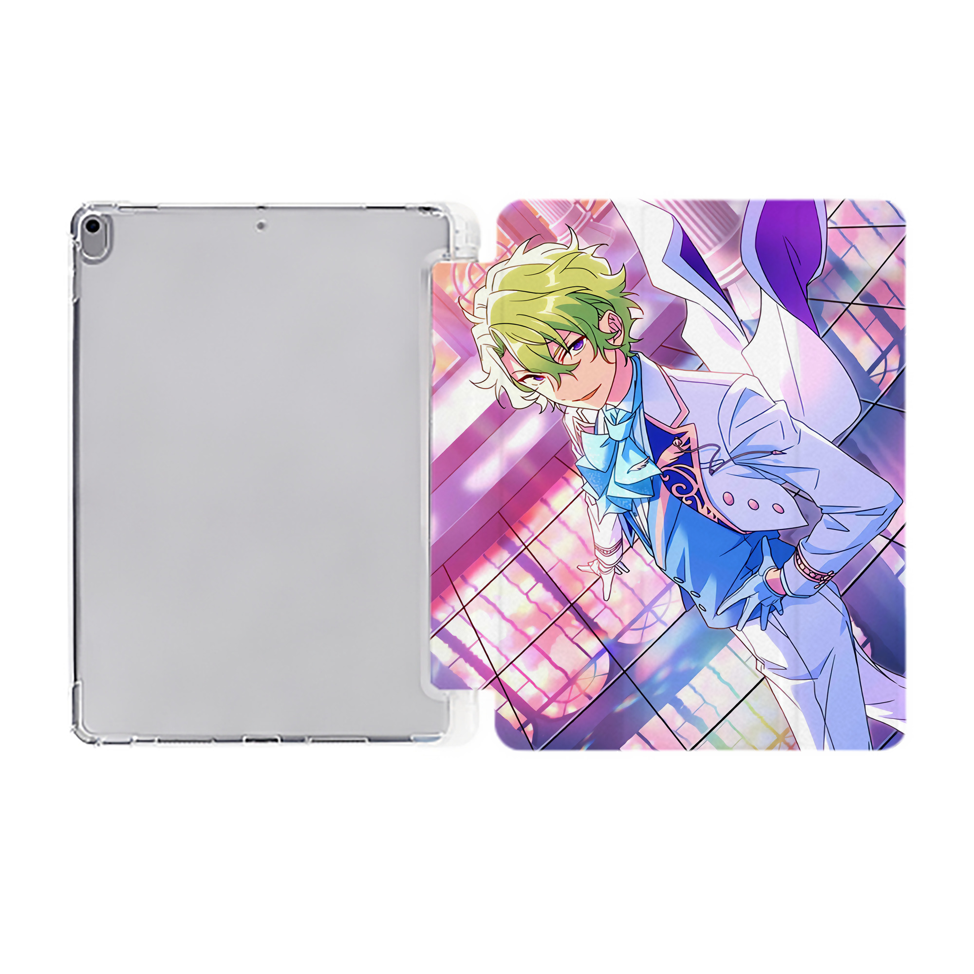 （画像用） あんさんぶるスターズ! Ensemble Stars IPad ケース ペン収納付き 三つ折りスタンド PUレザー×シリコン 対応機種9.5/10.5/10.9インチ